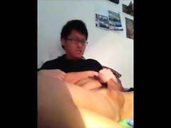 Cute Korean College Boy Rides Dildo Jerks and Cums for Daddy