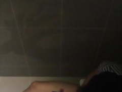 Str8 spy nerd Asian in public toilet lll